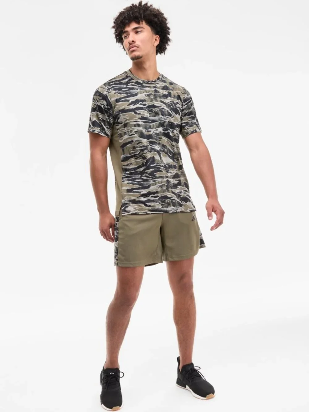 Adidas Men's Logo Camo T-Shirt - Olive Strata